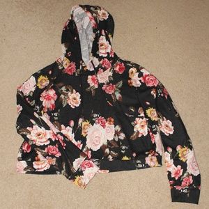 Floral Cropped Hoodie